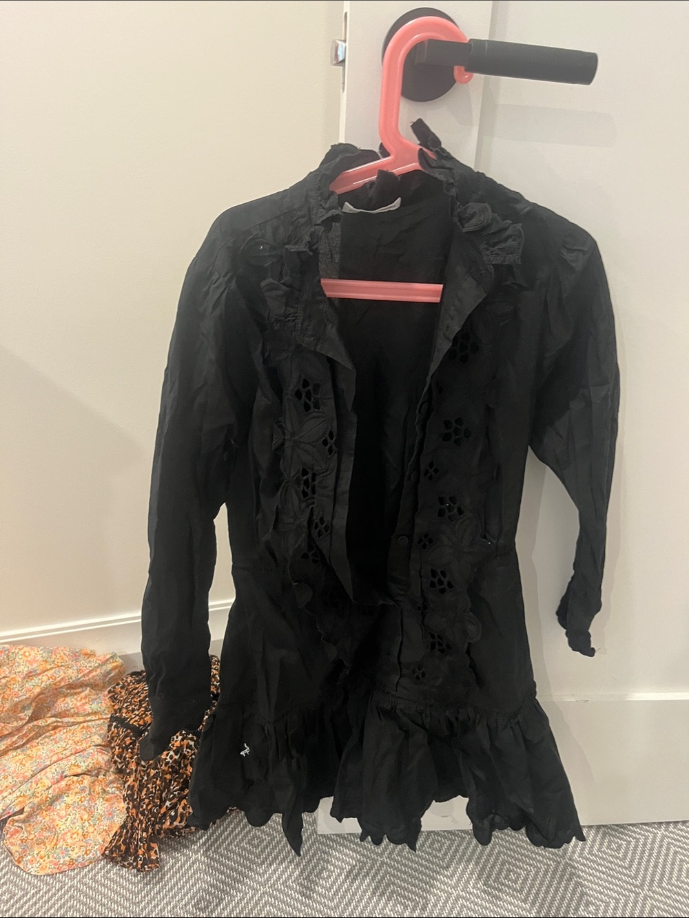 Black Ruffled Eyelet dress